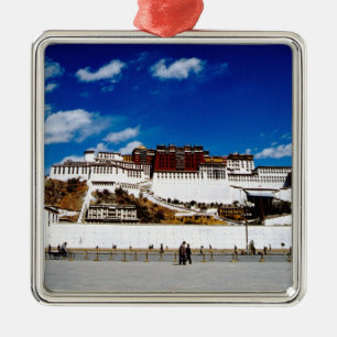 Ornement Carré Argenté Asie, Tibet, Lhasa, Palais du Potala. UNESCO