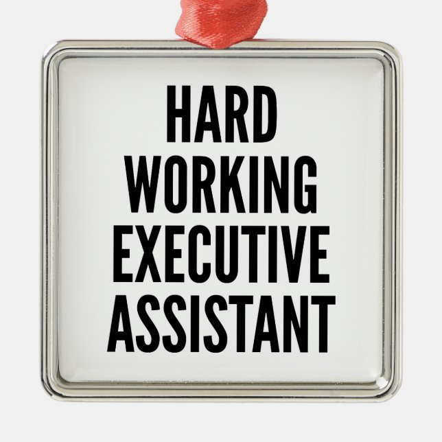 Ornement Carré Argenté Assistant administratif de travail difficile (Devant)