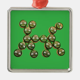 Ornement Carré Argenté 🐶 Authentic Chang Beer Cap Dog