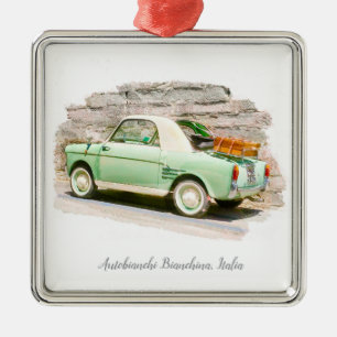 Ornement Carré Argenté Autobianchi Bianchina Minicar d'Italie