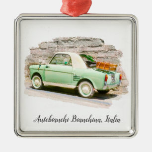 Ornement Carré Argenté Autobianchi Bianchina   Minivoiture d'Italie