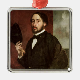 Ornement Carré Argenté Autoportrait d'Edgar Degas , c.1862