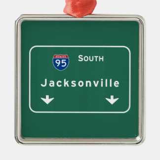 Ornement Carré Argenté Autoroute d'autoroute nationale de Jacksonville la
