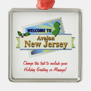 Ornement Carré Argenté Avalon NJ