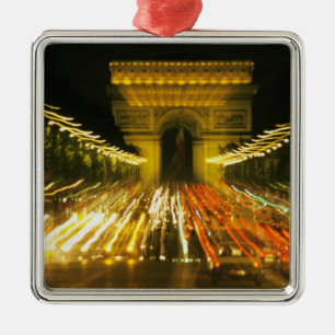 Ornement Carré Argenté Avenue des Champs-Elysees, Arc de Triomphe,