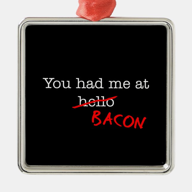 Ornement Carré Argenté Bacon, Tu M'As Vu (Devant)