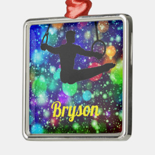 Ornement Carré Argenté Bagues de gymnastique garçons