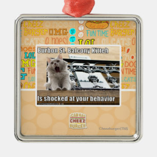 Ornement Carré Argenté Balcon Kitteh de St de Burbon