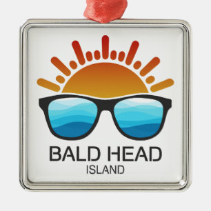 Ornement Carré Argenté Bald Head Island North Carolina Lunettes de soleil