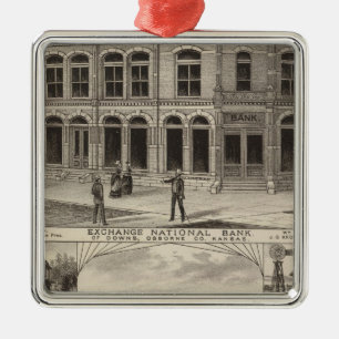 Ornement Carré Argenté Banque nationale des villes de Downs, Kansas