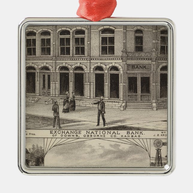 Ornement Carré Argenté Banque nationale des villes de Downs, Kansas (Devant)