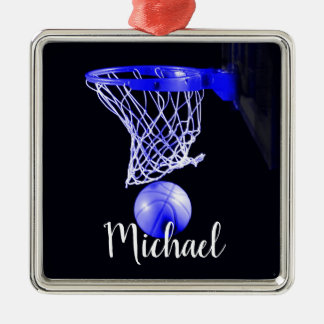 Ornement Carré Argenté Basket