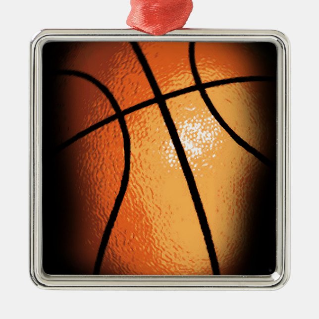 Ornement Carré Argenté Basket (Devant)