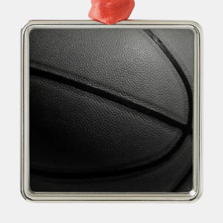 Ornement Carré Argenté Basket-ball noir et blanc