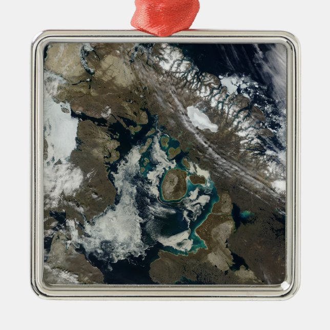 Ornement Carré Argenté Bassin de Foxe, Nord du Canada (Devant)