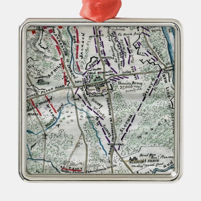 Ornement Carré Argenté Bataille de Chancellorsville 2 (Devant)