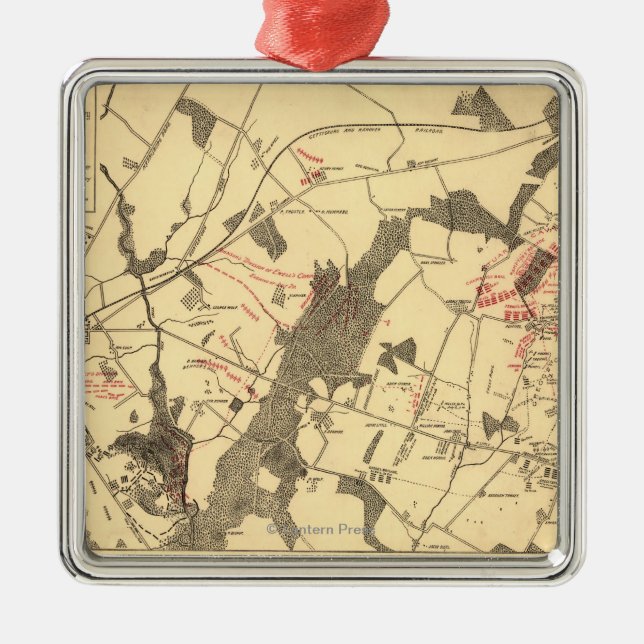 Ornement Carré Argenté Bataille de Gettysburg 15 (Devant)