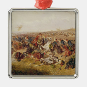 Ornement Carré Argenté Bataille de Schweinschaedel, le 29 juillet 1866