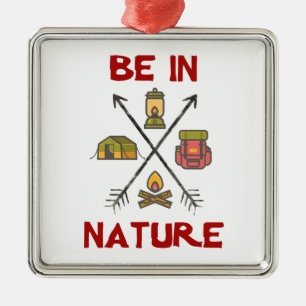 Ornement Carré Argenté Be In Nature