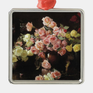 Ornement Carré Argenté Beaux Roses (par Joseph DeCamp)