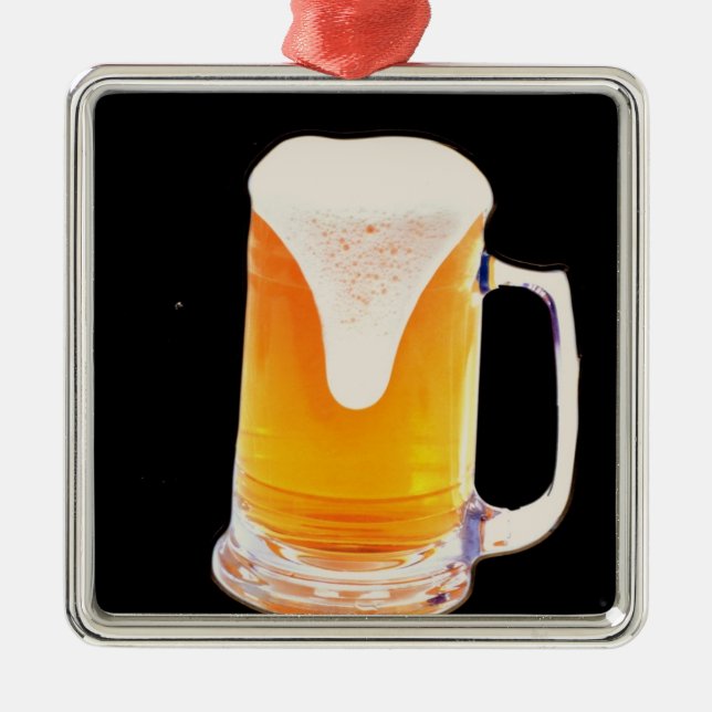 Ornement Carré Argenté Beer Mug (Devant)