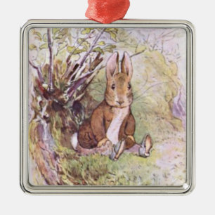 Ornement Carré Argenté Benjamin Bunny (par Beatrix Potter)