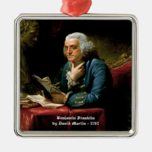Ornement Carré Argenté Benjamin Franklin Ornament