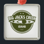 Ornement Carré Argenté Big Jacks Creek Wild Et Rivière Pittoresque Idaho<br><div class="desc">Big Jacks Creek se trouve dans le comté d'Owyhee,  dans l'Idaho. À partir du nord de Riddle,  il s'écoule vers le nord et l'est à travers la nature sauvage de Big Jacks Creek,  et finit par s'écouler dans la rivière Bruneau.</div>