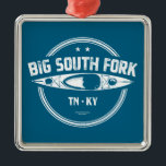 Ornement Carré Argenté Big South Fork National River Kayak<br><div class="desc">The Big South Fork National River and Recreation Area,  commonly known as Big South Fork,  preserves the Big South Fork of the Cumberland River and its tributaries in northeastern Tennessee and southeastern Kentucky.</div>