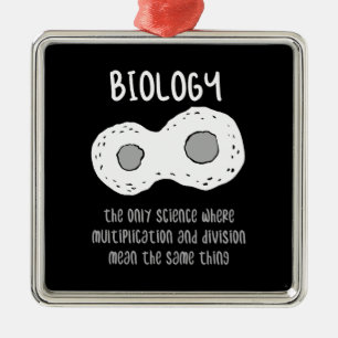 Ornement Carré Argenté Biologie - Biologie Le Seul Cadeau Scientifique