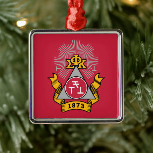 Ornement Carré Argenté Blason de Phi Sigma Kappa