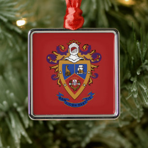 Ornement Carré Argenté Blason officiel de Delta Sigma Pi