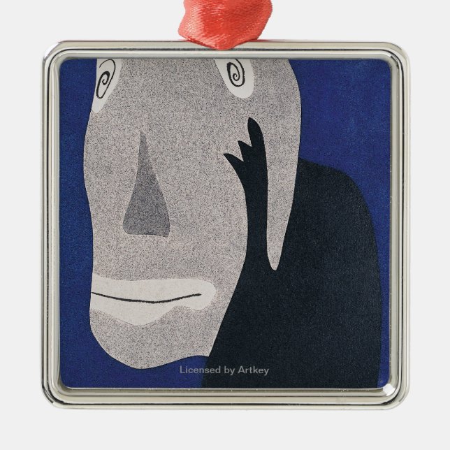 Ornement Carré Argenté Bleu (Devant)