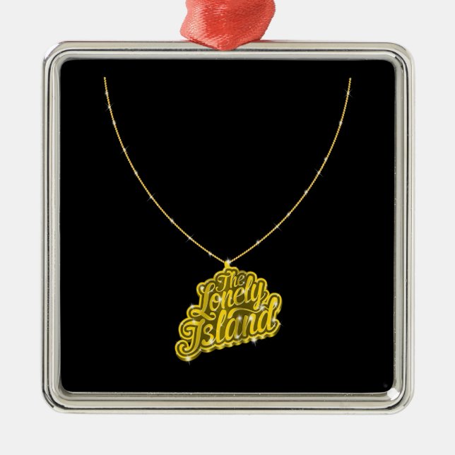 Ornement Carré Argenté Bling petit (Devant)