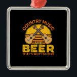Ornement Carré Argenté Boire De Bières Musique De Pays Et Bière Anniversa<br><div class="desc">Boire De Bières Musique De Pays Et Bière Anniversaire</div>