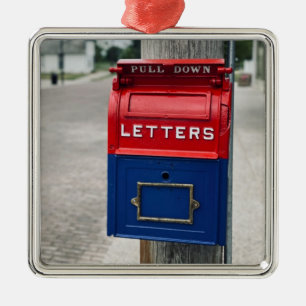 Ornement Carré Argenté Boîte aux lettres vintage