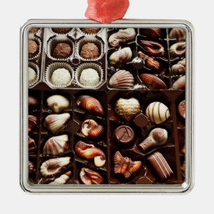 Ornement Carré Argenté Boîte de bonbons