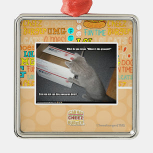 Ornement Carré Argenté Boîte impressionnante