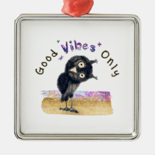 Ornement Carré Argenté Bonne ambiance avec Curious Owl