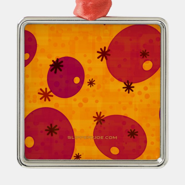 Ornement Carré Argenté Bonne Hanoukka Star de David menorah Dreidel Slipp (Devant)