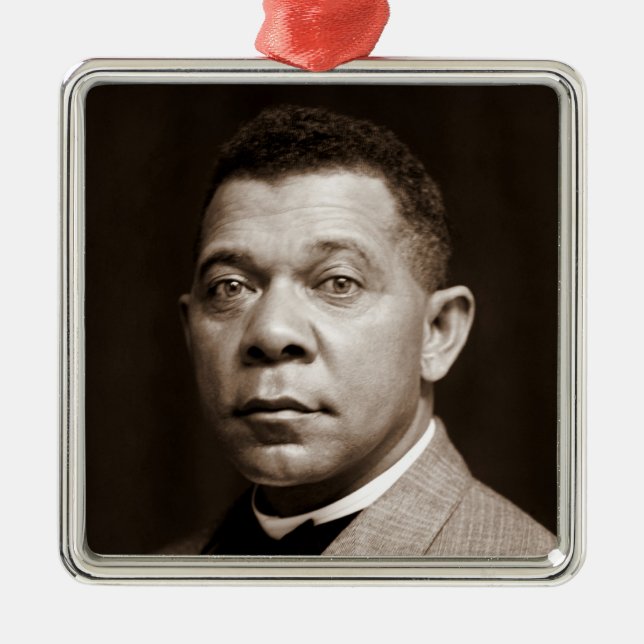 Ornement Carré Argenté Booker Washington : African American Educator (Devant)