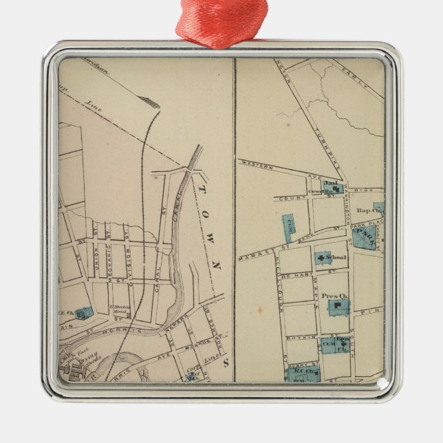 Ornement Carré Argenté Boonton, Morristown, NJ (Devant)