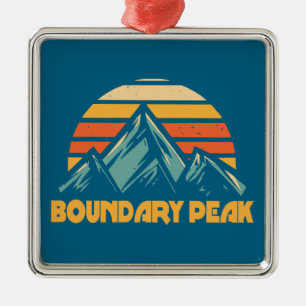 Ornement Carré Argenté Boundary Peak Nevada Retro Turquoise