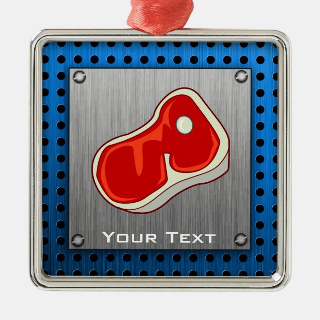 Ornement Carré Argenté Bouton brossé à l'aspect métallique (Devant)