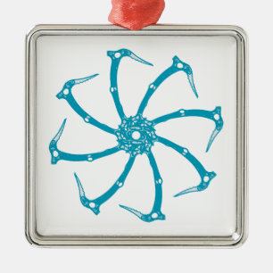 Ornement Carré Argenté Broche de l'outil de glace