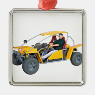 Ornement Carré Argenté Buggy Dune Jaune