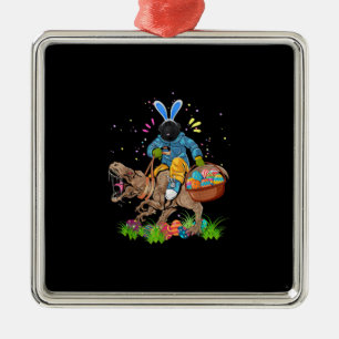 Ornement Carré Argenté Bunny Newfoundland Dog équitation Dinosaure Pâques