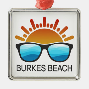 Ornement Carré Argenté Burkes Beach South Carolina Lunettes de soleil