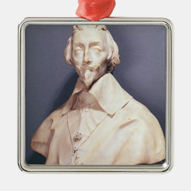 Ornement Carré Argenté Buste de Cardinal Richelieu c.1642 (Devant)