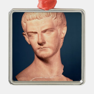 Ornement Carré Argenté Buste d'empereur Caligula de la Thrace, ANNONCE